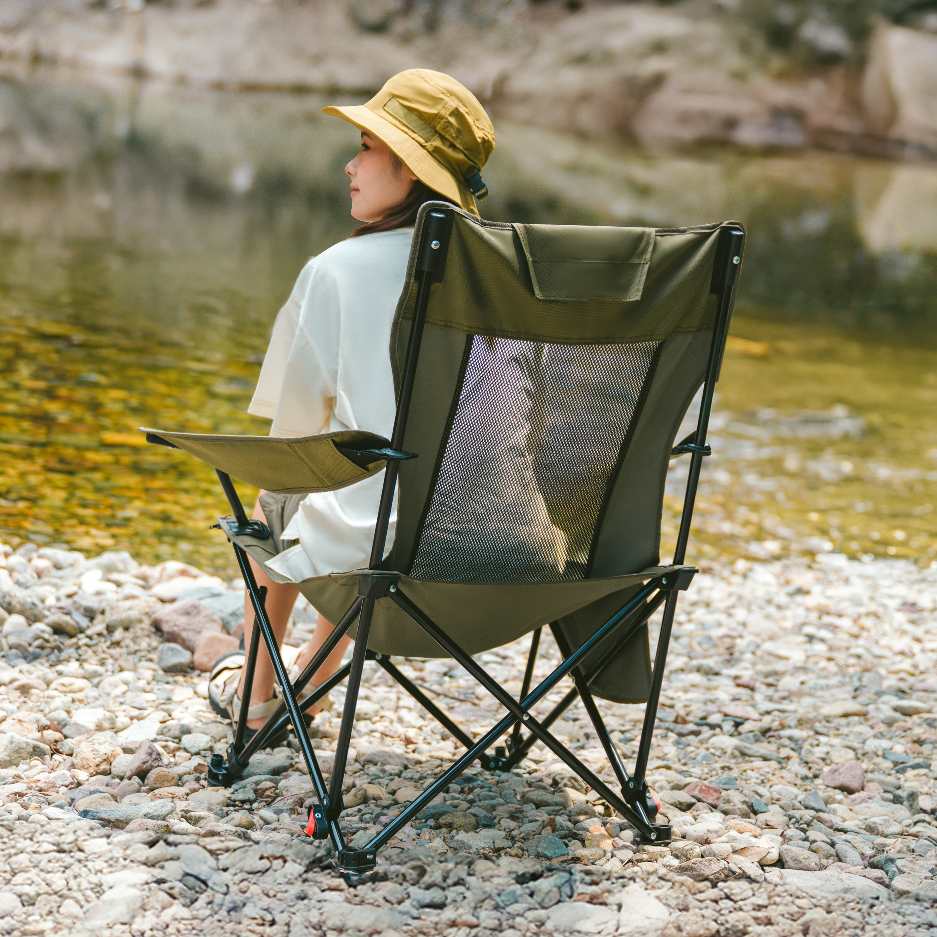 Кресло туристическое Naturehike Nightfall T05, 147х78,5х82 / 89 см, складное, до 150 кг. зеленое