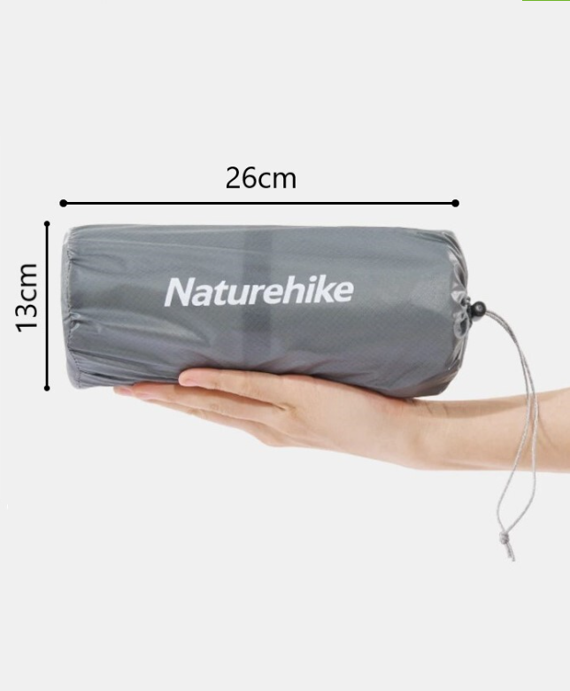 Коврик надувной Naturehike 196х64х7 см, серебристый карбон