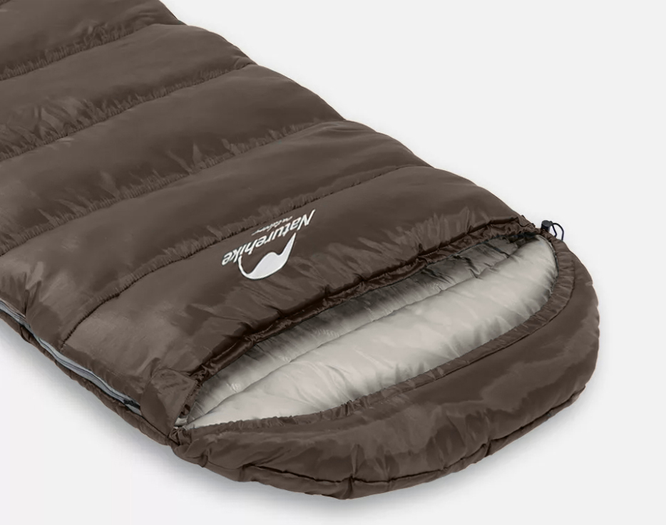 Мешок спальный Naturehike U350S, (190+30)х75 см, (ТК: -3C), (левый), коричневый