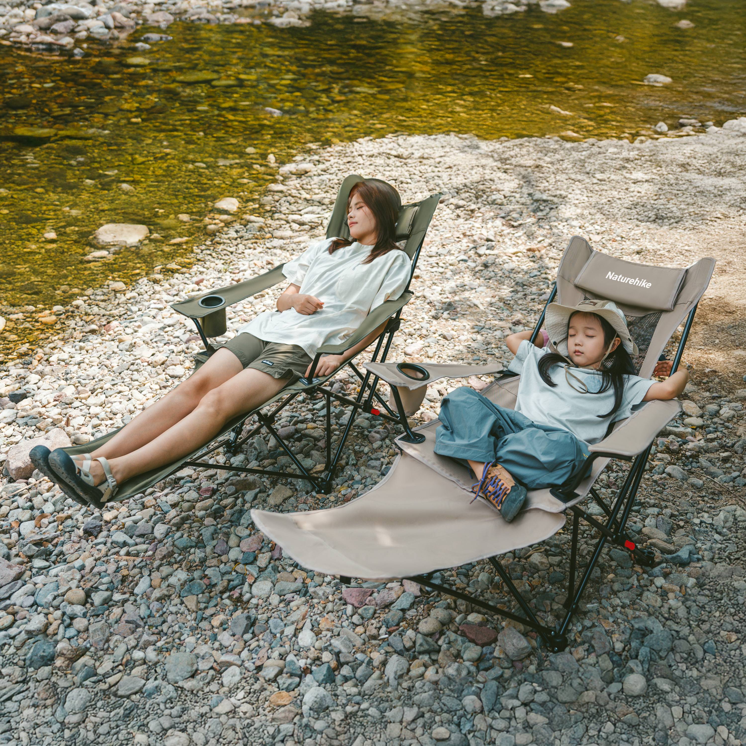 Кресло туристическое Naturehike Nightfall T05, 147х78,5х82 / 89 см, складное, до 150 кг. зеленое