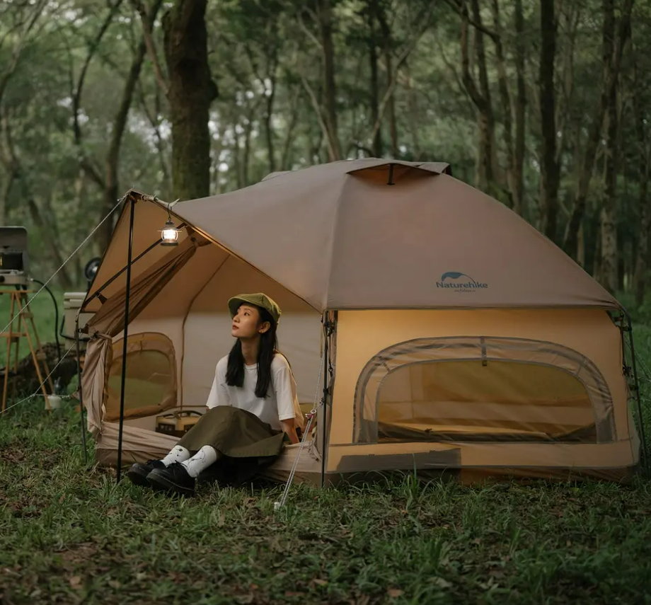 Палатка Naturehike Hexagon шестиугольная 4-местная, алюминиевый каркас, песочный